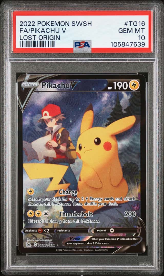 2022 Pokemon SWSH Lost Origin #TG16 FA Pikachu V 🔥Gem Mint 10🔥ULTRA RARE🔥