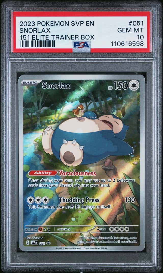 PSA 10 Snorlax SVP 051 Pokemon TCG Scarlet & Violet 151 ETB Promo English