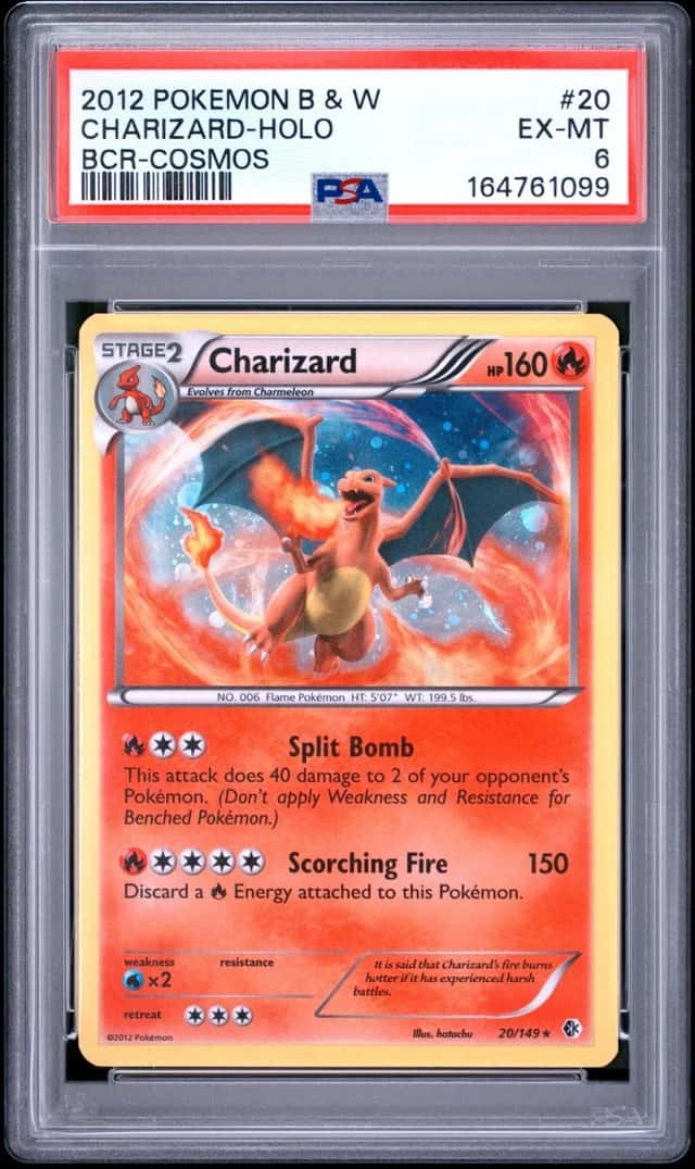 2012 POKEMON BLACK & WHITE BOUNDARIES CROSSED COSMOS #20 CHARIZARD-HOLO PSA 6