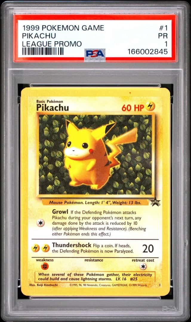 1999 POKEMON LEAGUE PROMO #1 PIKACHU PSA 1