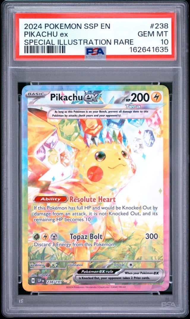2024 POKEMON SSP EN-SURGING SPARKS SPECIAL ILLUSTRATION RARE PIKACHU EX PSA 10