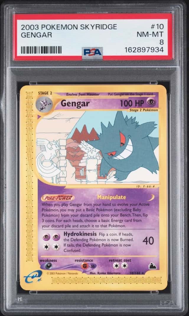2003 POKEMON SKYRIDGE #10 GENGAR PSA 8