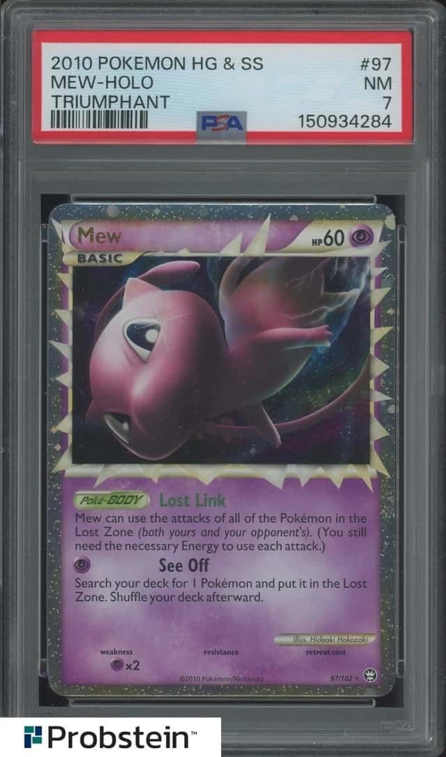 2010 Pokemon HG&SS Triumphant #97 Mew Holo PSA 7 NM