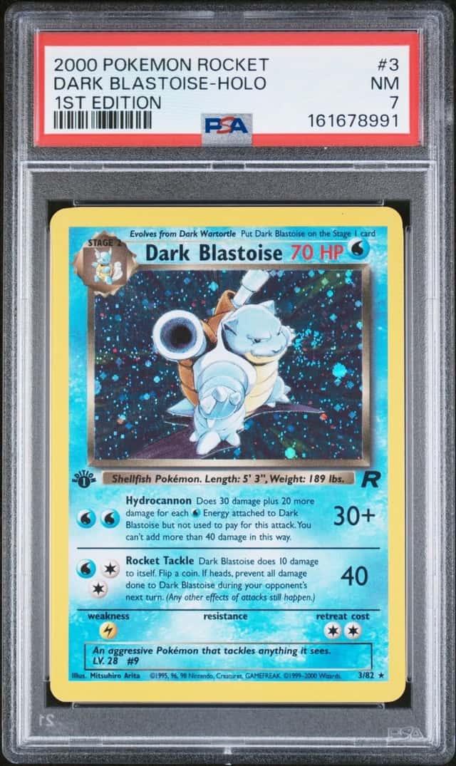 2000 POKEMON ROCKET 1ST EDITION #3 DARK BLASTOISE-HOLO PSA 7