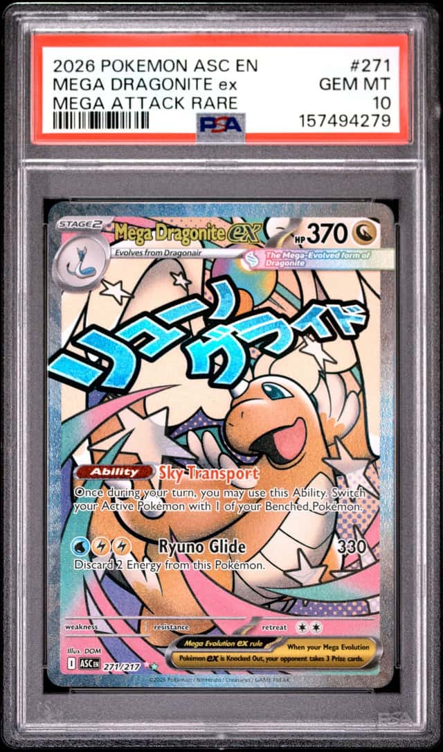 2026 POKEMON ASC EN-ASCENDED HEROES MEGA ATTACK RARE MEGA DRAGONITE EX PSA 10
