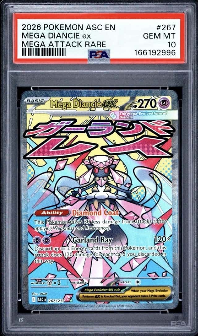 Pokémon Mega Diancie ex 267/217 Me: Ascended Heroes PSA 10 GEM