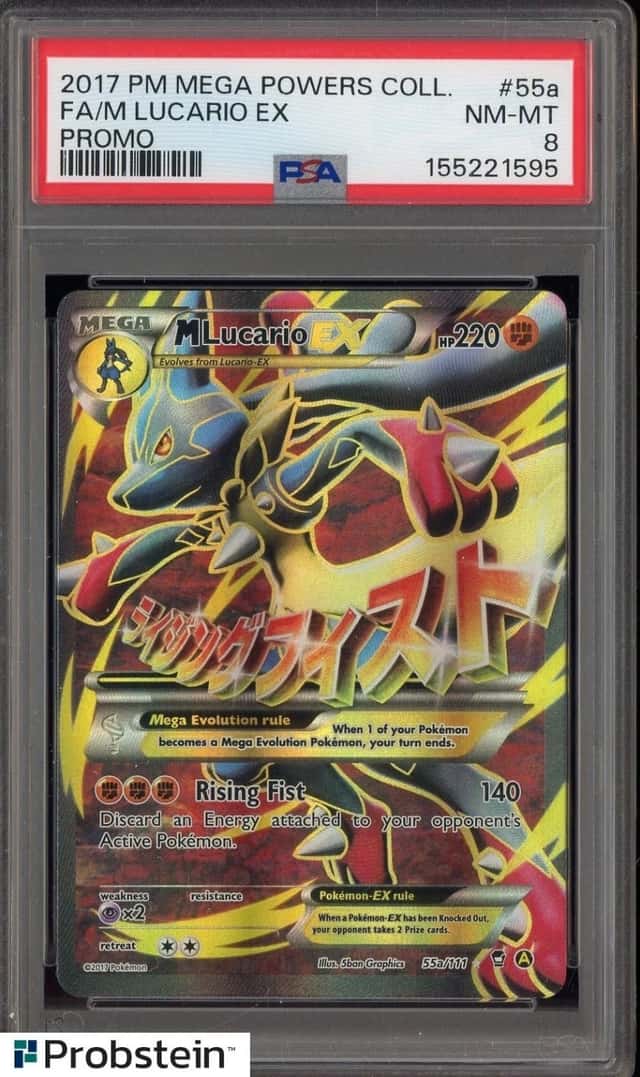 2017 Pokemon Mega Powers Collection Promo #55a FA/M Lucario EX PSA 8 NM-MT