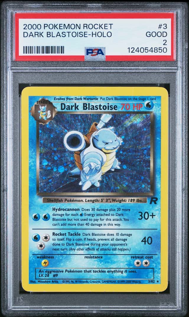 2000 POKEMON ROCKET #3 DARK BLASTOISE-HOLO PSA 2