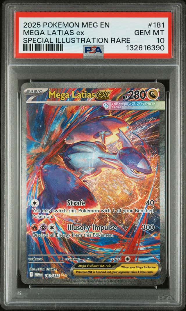 Mega Latias Ex 2025 Pokemon Mega Evolution #181 Special Illustration Rare PSA 10