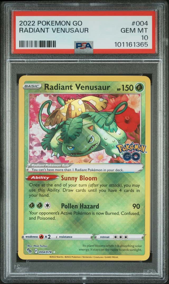 2022 Pokemon GO #004 Radiant Venusaur PSA 10 GEM MINT