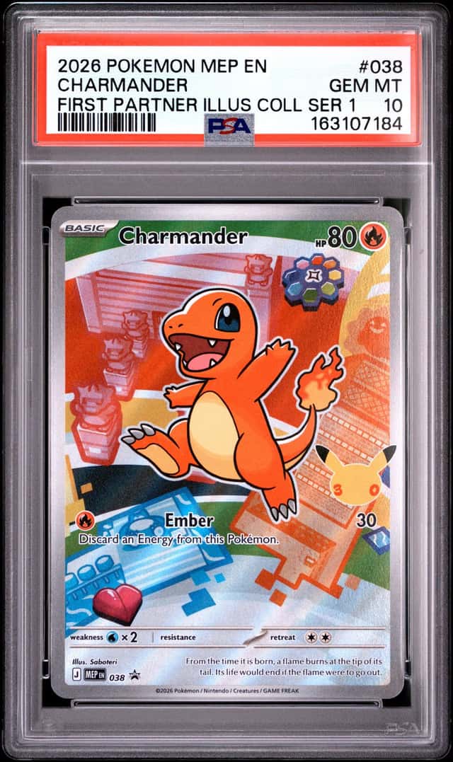 2025 Pokemon MEP Promo Charmander First Partner Illustration #038 PSA 10