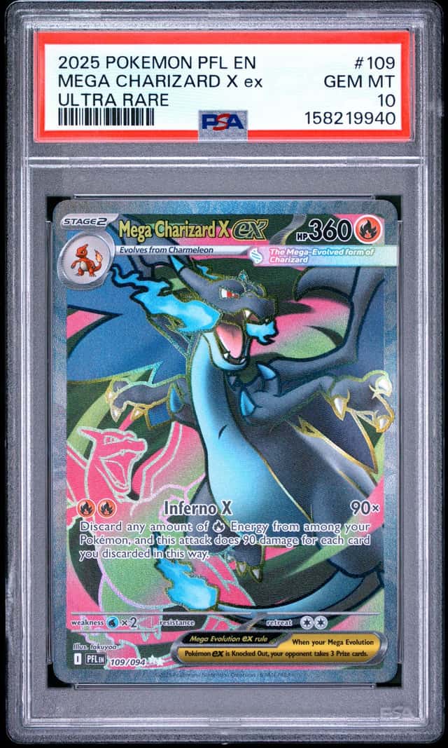 2025 POKEMON PFL EN-PHANTASMAL FLAMES ULTRA RARE #109 MEGA CHARIZARD X EX PSA 10
