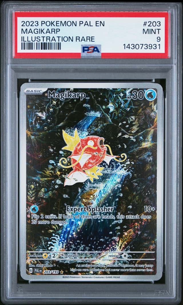 2023 Pokémon Paldea Evolved Magikarp 203 Illustration Rare PSA 9
