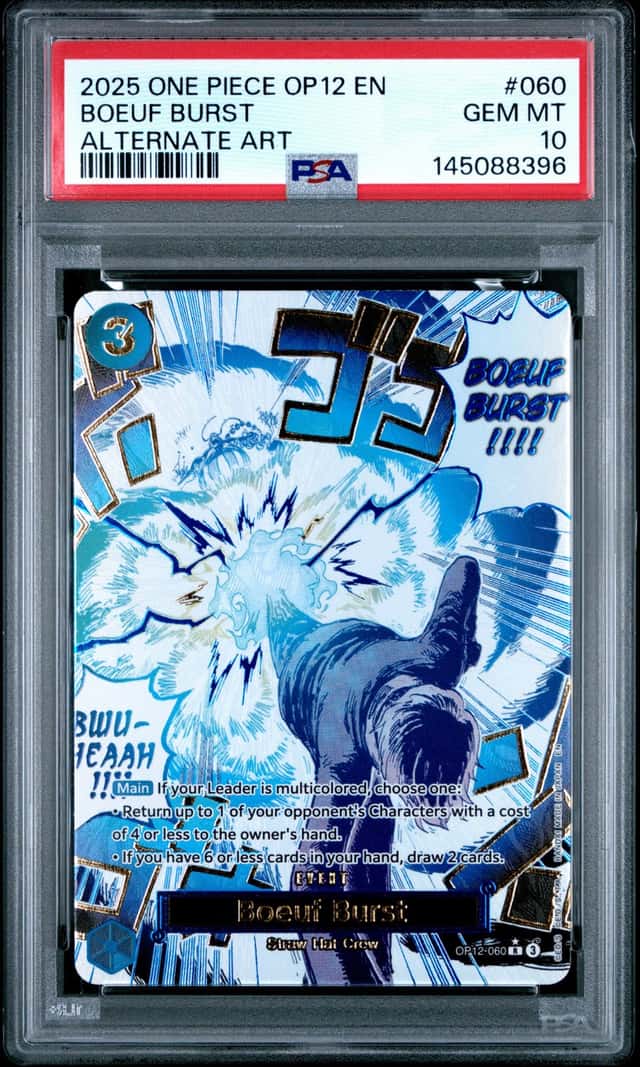 2025 One Piece Legacy of the Master JP Boeuf Burst Alt Art #OP12-060 PSA 10