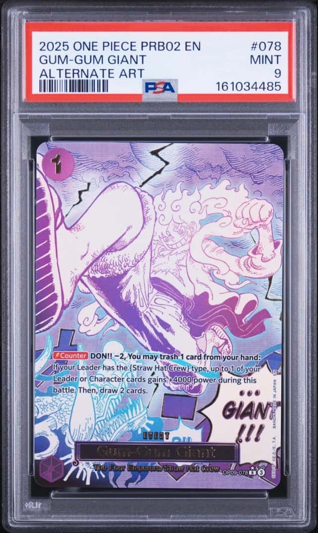 2025 ONE PIECE PRB02-ALTERNATE ART #078 GUM-GUM GIANT PSA 9