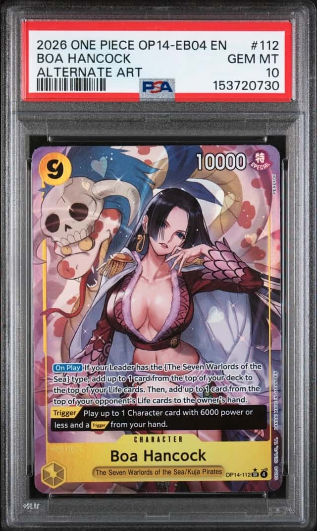 2026 ONE PIECE OP14-EB04-THE AZURE SEA'S SEVEN ALTERNATE ART BOA HANCOCK PSA 10