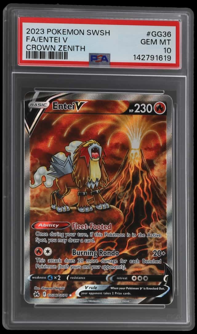 2023 Pokemon Sword and Shield Crown Zenith Entei V #GG36