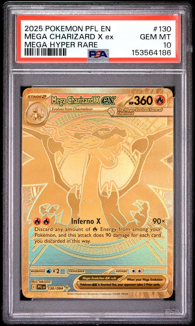2025 Pokemon Mega Evolution Phantasmal Flames Mega Hyper Rare Mega Charizard X Ex #130
