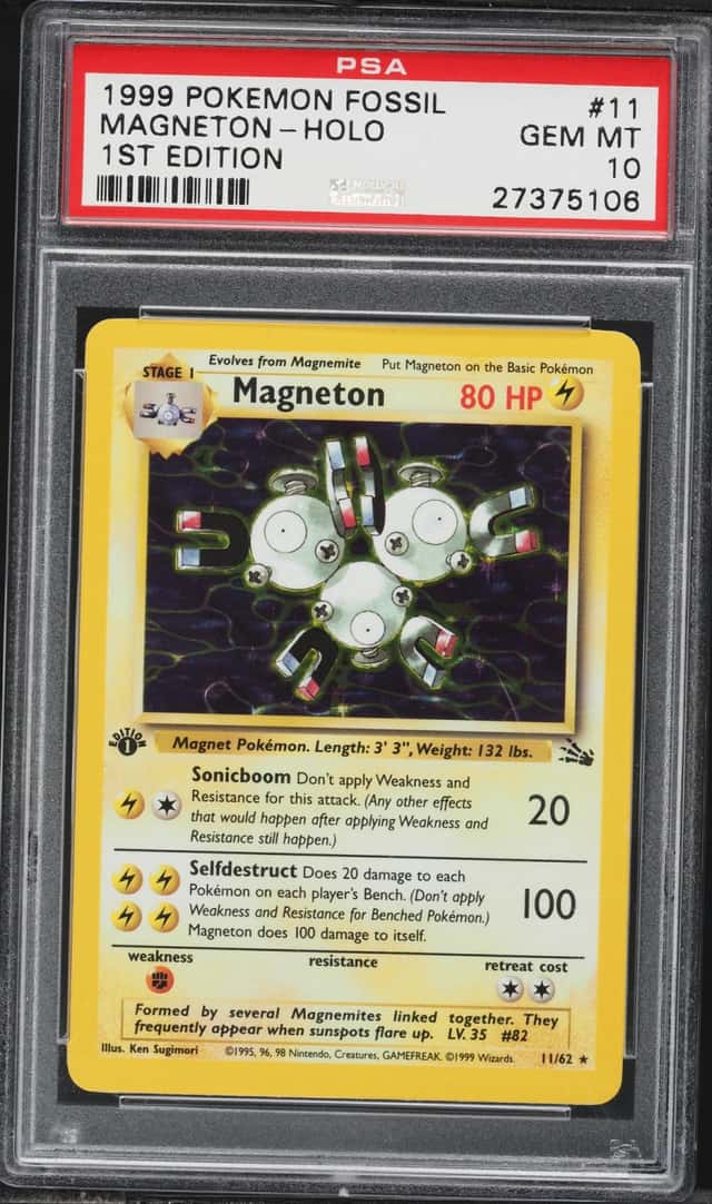 1999 Pokemon Fossil 1st Edition Holo Magneton #11 PSA 10 GEM MINT