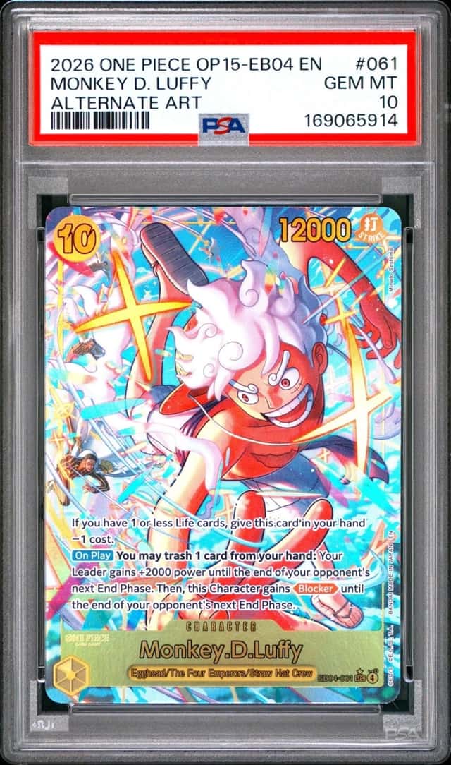 2026 ONE PIECE ADVENTURE ON KAMI'S ISLAND ALT ART #061 MONKEY D. LUFFY PSA 10