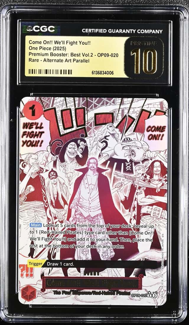 2025 ONE PIECE PRB02 ALTERNATE ART #020 COME ON!! WE'LL FIGHT YOU CGC Pristine10