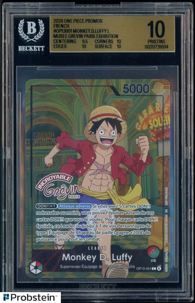 One Piece Monkey D Luffy OP13-001 X Museum Grevin Promo Paris Exclusive BGS 10