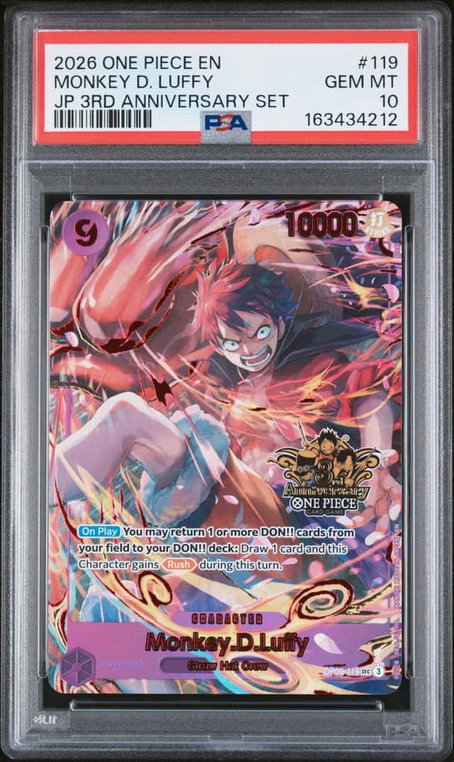 2026 One Piece Japanese 3rd Anniversary Monkey D Luffy #OP09-119 PSA 10 GEM MINT