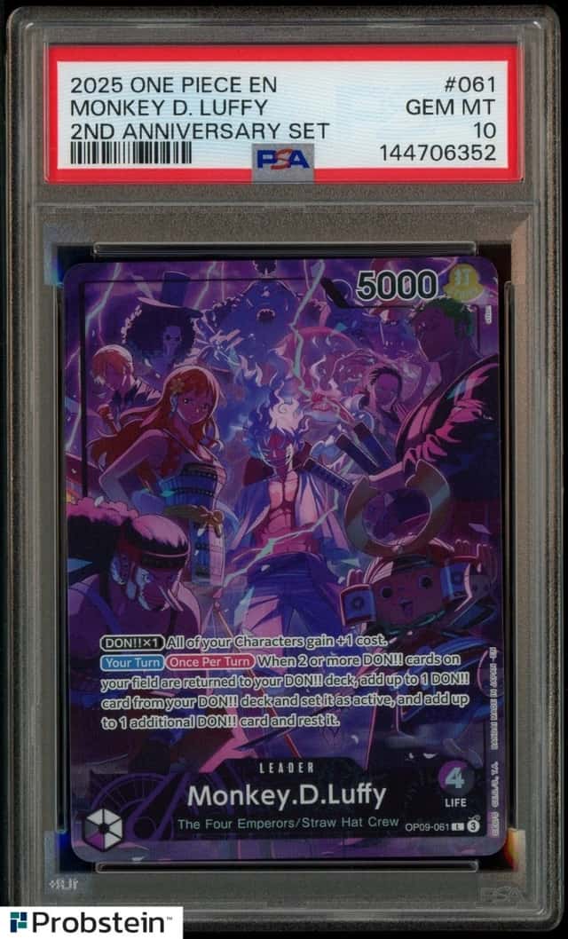 2025 One Piece EN 2nd Anniversary Set #061 Monkey D. Luffy PSA 10 GEM MINT