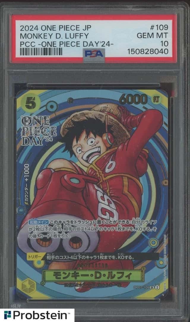 Auction #10 2024 One Piece Japanese PCC One Piece Day #109 Monkey D Luffy PSA 10