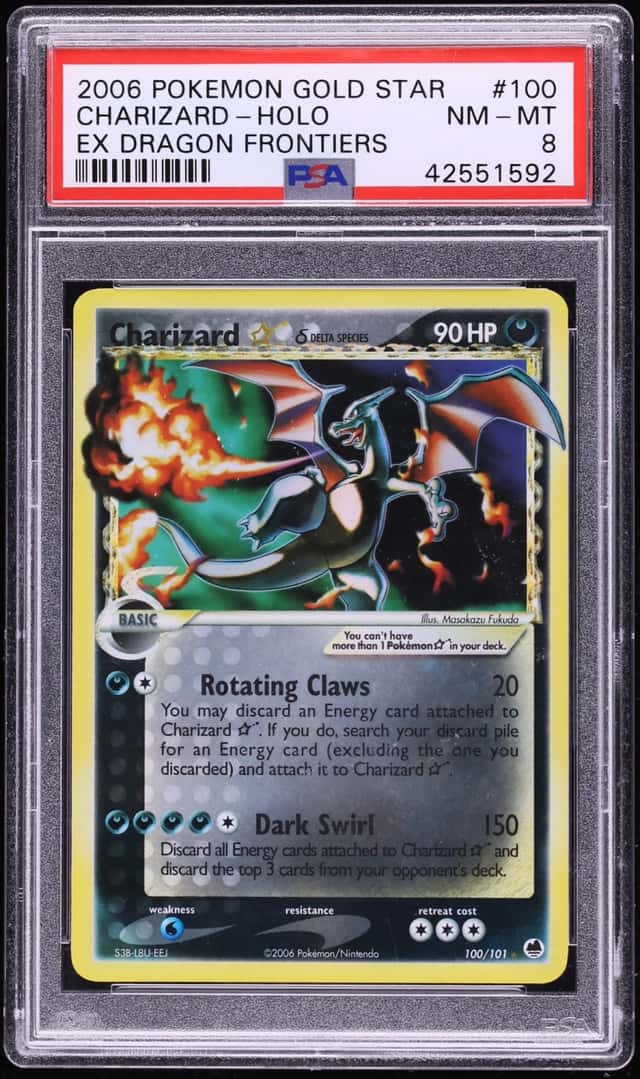 2006 Pokemon EX Dragon Frontiers Holo Charizard Gold Star #100 PSA 8 NM-MT