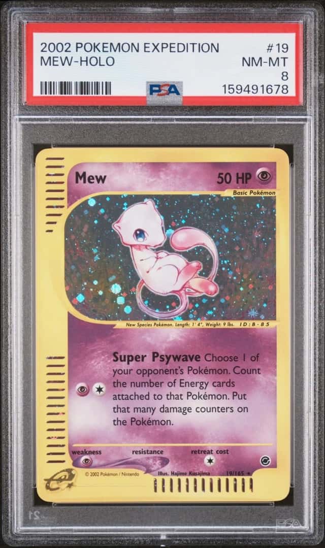 2002 POKEMON EXPEDITION #19 MEW-HOLO PSA 8