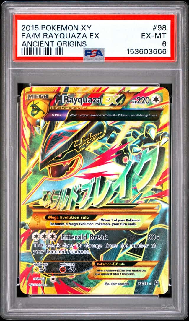 Pokémon X&Y Ancient Origins ~ Full Art M Rayquaza EX 98/98 ~ PSA 6 EX-MT