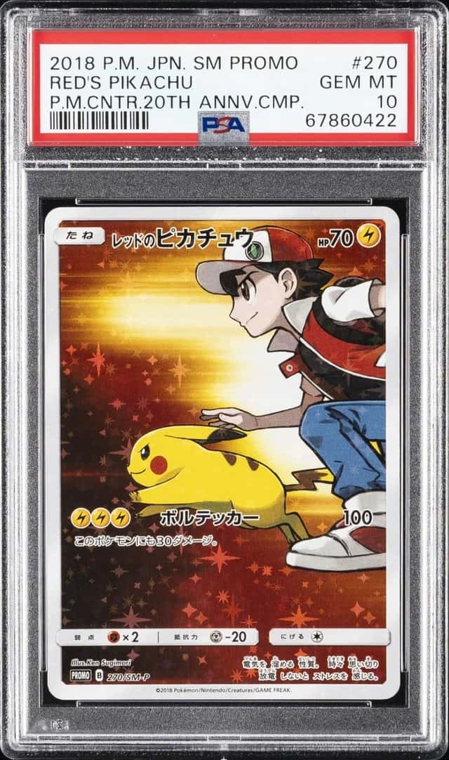 2018 POKEMON JAPANESE SM PROMO #270 RED'S PIKACHU PSA 10