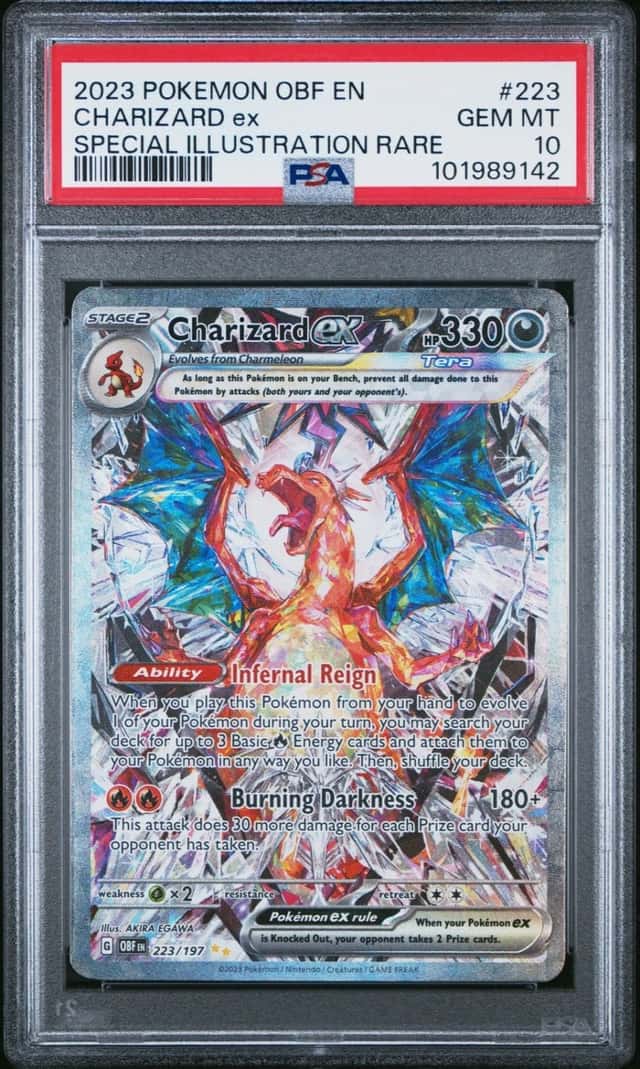 2023 POKEMON OBSIDIAN FLAMES SPECIAL ILLUSTRATION RARE #223 CHARIZARD EX PSA 10
