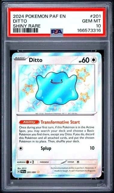 Ditto *PSA 10* Shiny Rare *Paldean Fates* #201 * Pokemon