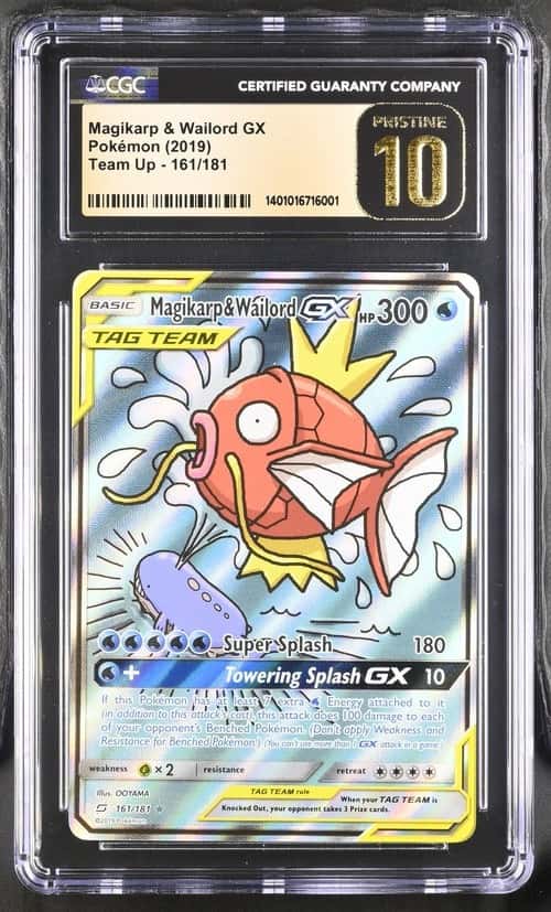 Pokemon Magikarp & Wailord Gx Team Up 161/181 Full Art CGC 10 Pristine