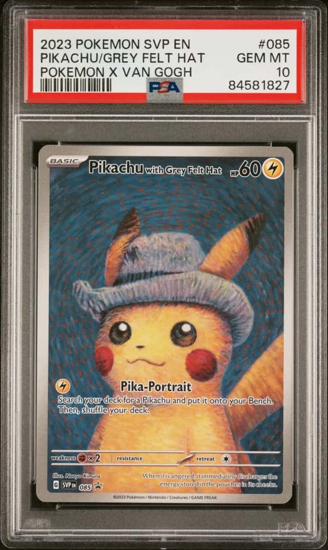 Pokemon Pikachu With Grey Felt Hat Sv Black Star Promo 085 X Van Gogh PSA 10
