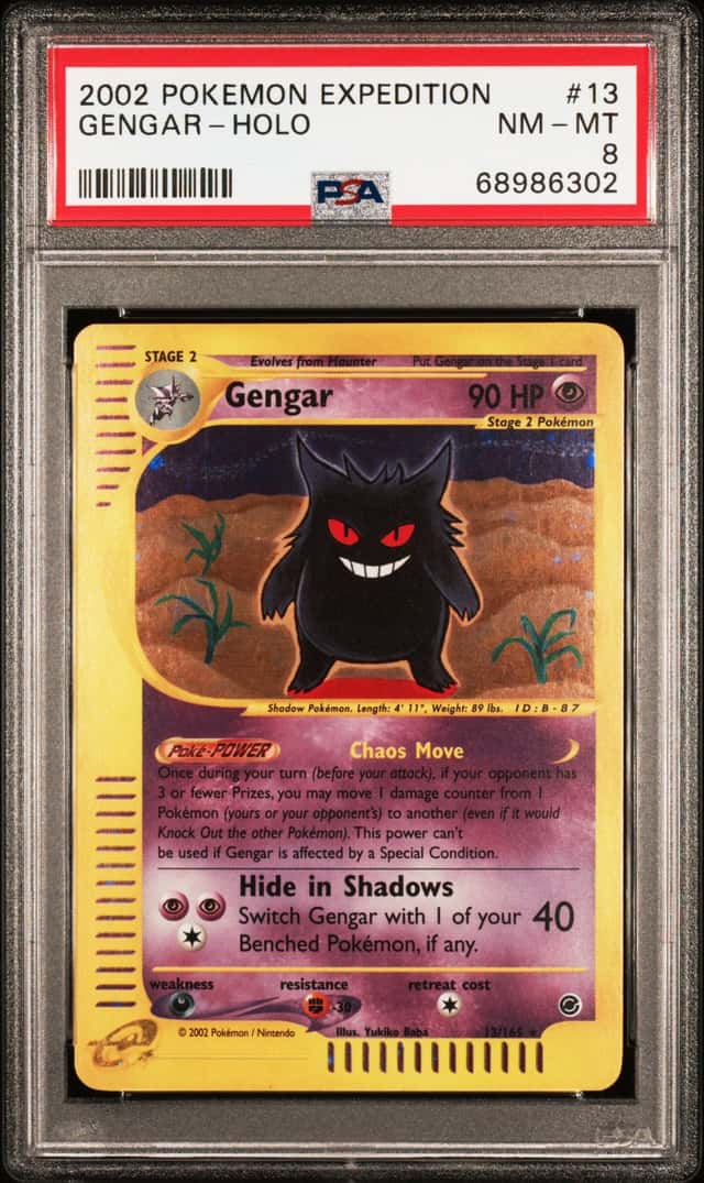 Pokemon Gengar Holo Expedition 13/165 PSA 8