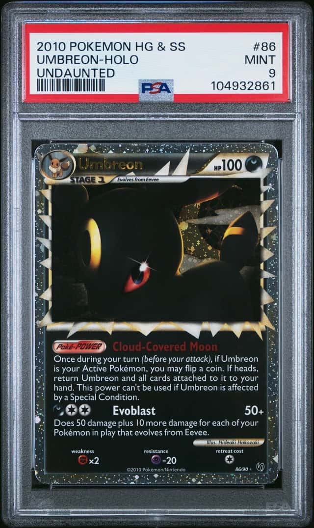 Pokemon Umbreon Prime Holo Heartgold & Soulsilver Undaunted 86/123 PSA 9 Mint