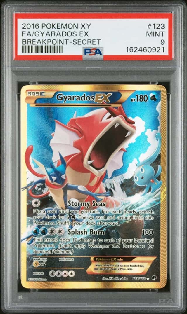 2016 POKEMON XY BREAKPOINT SECRET #123 FULL ART/GYARADOS EX PSA 9