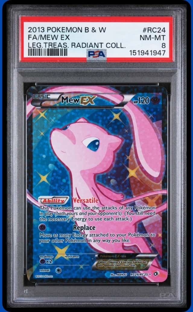 2013 POKEMON BW LEGENDARY TREASURES RADIANT COLLECTION #RC24/RC25 MEW EX PSA 8