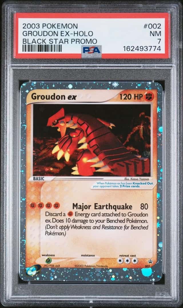 2003 POKEMON BLACK STAR PROMO #002 GROUDON EX-HOLO PSA 7