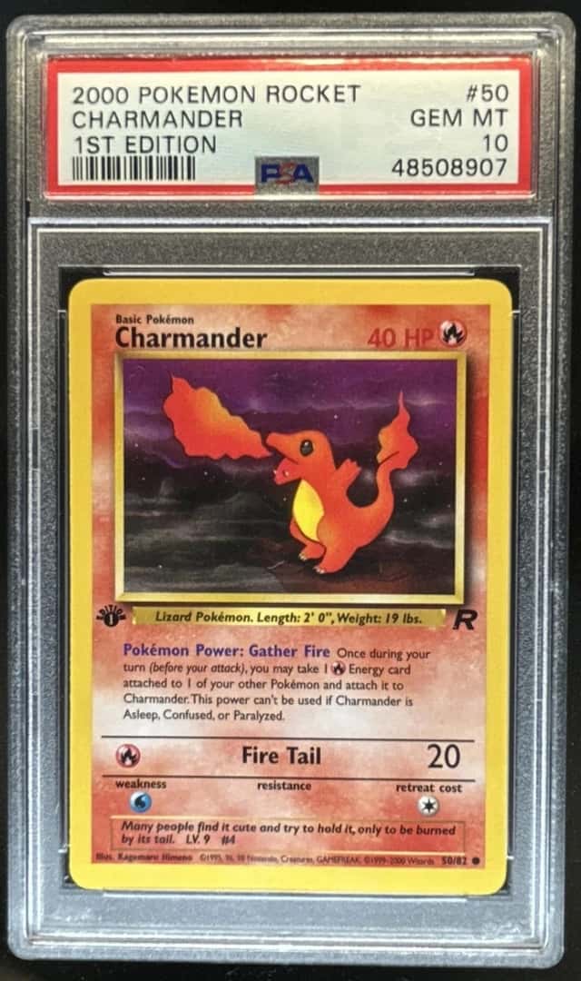 2000 Pokemon Team Rocket First Edition Charmander #50/82 PSA 10 GEM MINT
