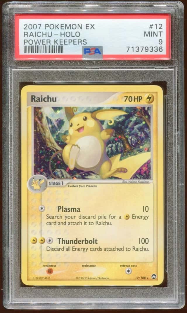 2007 POKEMON EX POWER KEEPERS RAICHU #12/108 RARE HOLO FOIL PSA 9 A E8