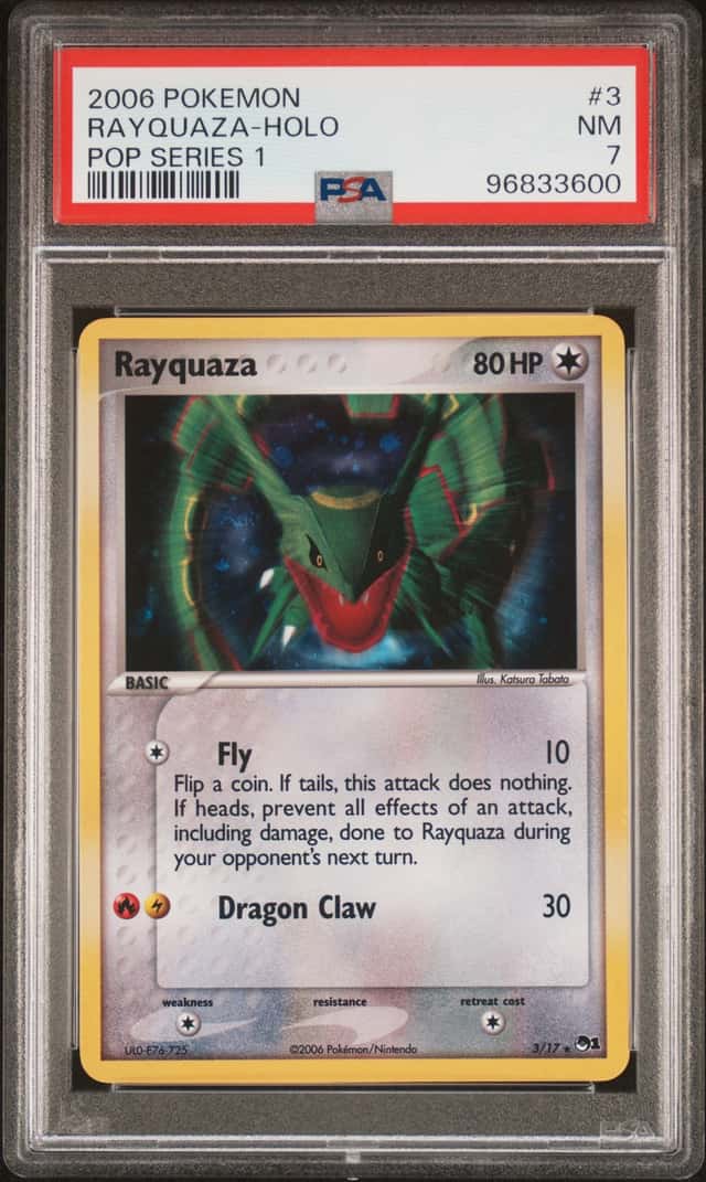 2006 POKEMON POP SERIES 1  RAYQUAZA #3 -HOLOFOIL NM PSA 7 