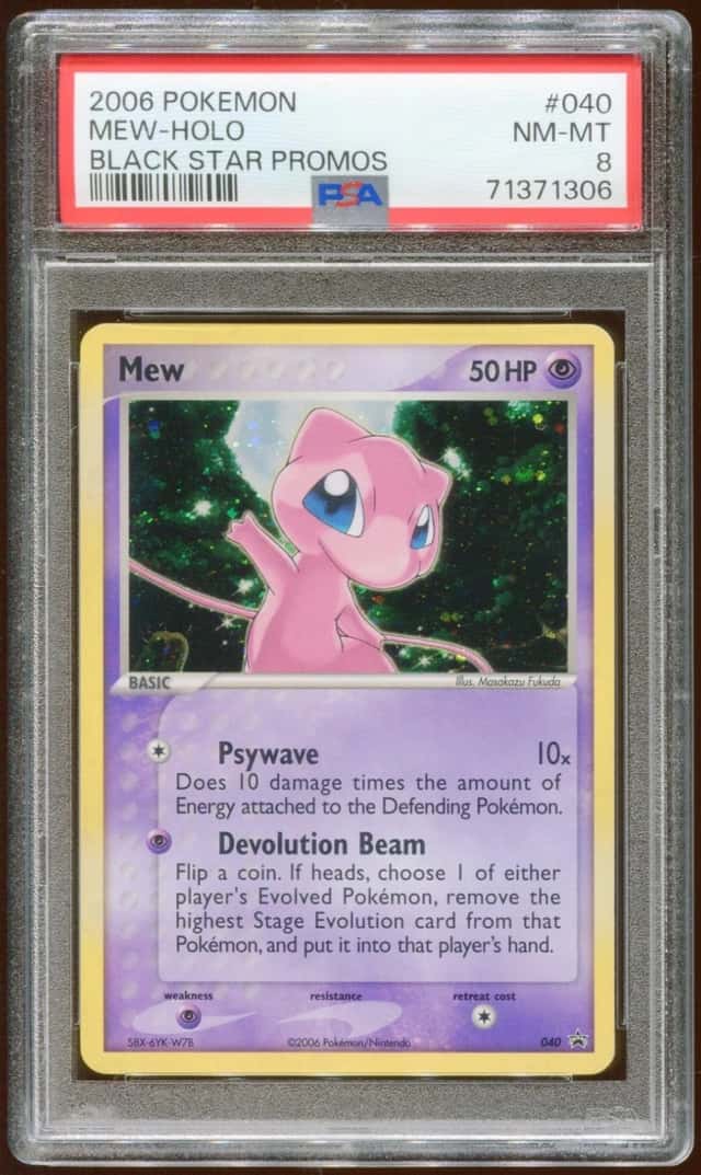 2006 POKEMON EX TRAINER'S CHALLENGE MEW #040 RARE PROMO HOLO PSA 8 E8