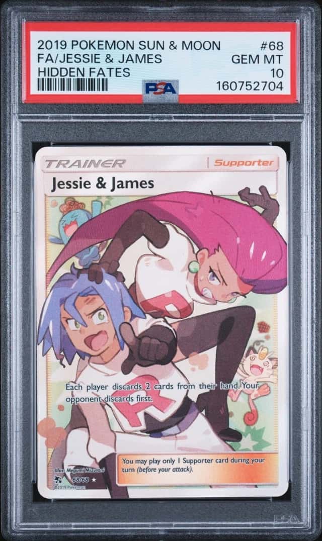 PSA POKEMON FA/JESSIE & JAMES 2019 SUM HIDDEN FATES #68 PSA 10