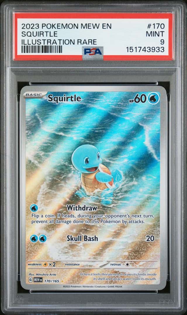 2023 Pokemon MEW EN Squirtle Illustration Rare #170 PSA 9 Mint Cert #151743933