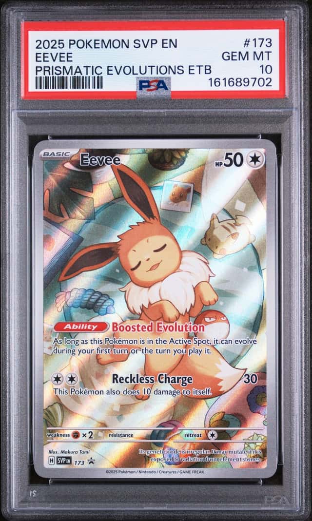 2025 POKEMON SVP SV BLACK STAR PROMO #173 EEVEE PRISMATIC EVOLUTIONS ETB PSA 10