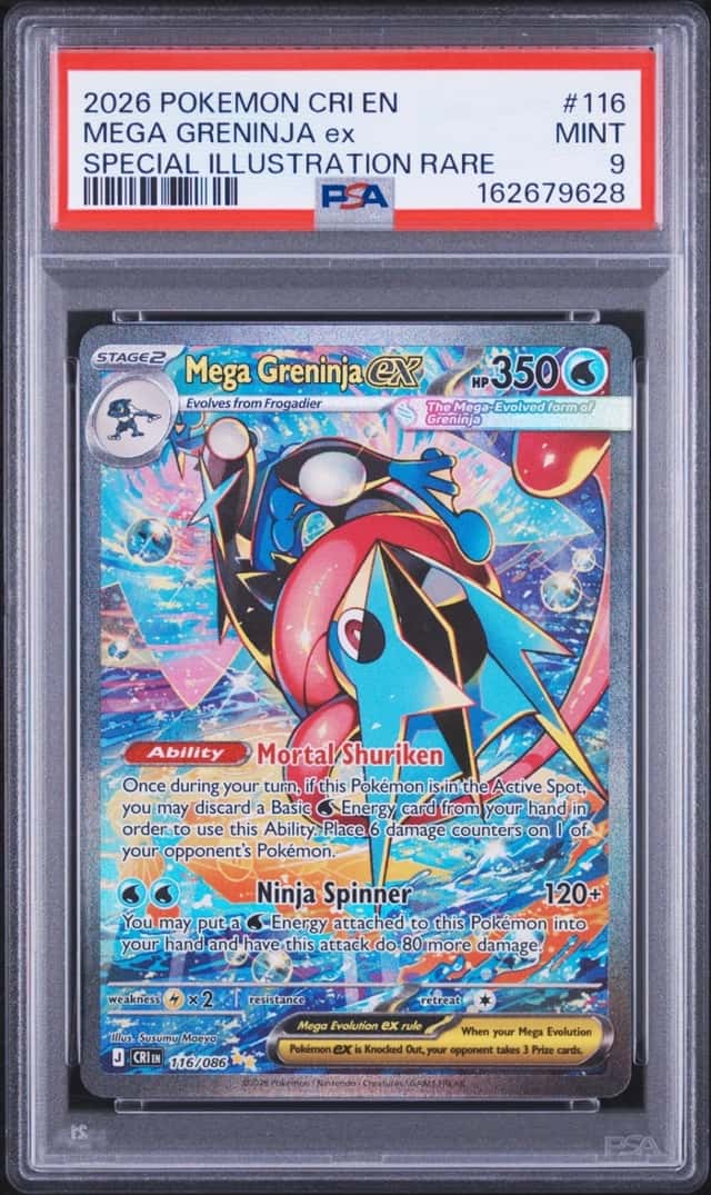 2026 POKEMON CRI EN-CHAOS RISING #116 MEGA GRENINJA EX PSA 9